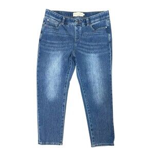 Soft Surroundings The Ultimate Denim Relaxed Straight Zip Front Jeans  - Size PL
